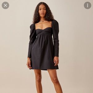 Reformation Kenzi dress XS black puff sleeve- never worn